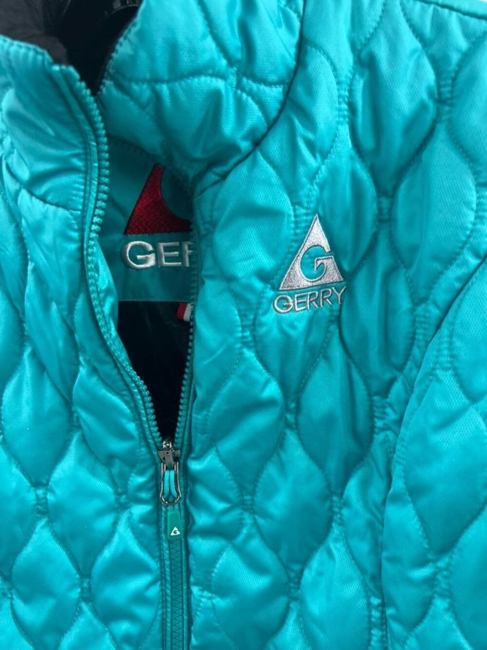 Gerry Women’s Quilted Puffer Turquoise Jacket Sz. S Full-Zip Fleece Collar - Picture 2 of 9